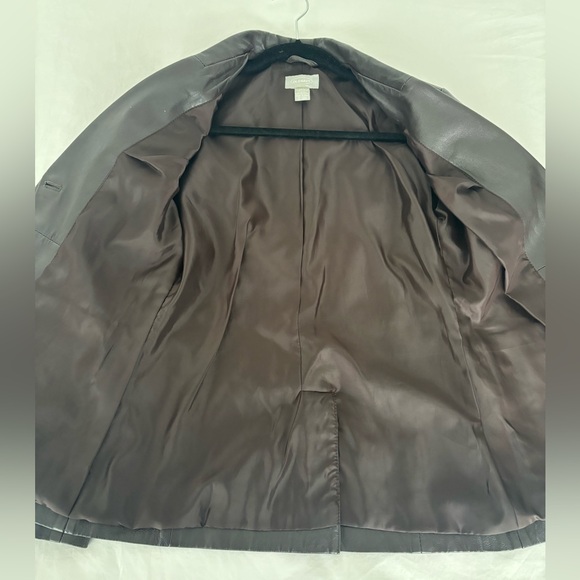 Chocolate Brown Leather single breasted blazer size XS.  Old Navy - Picture 4 of 7